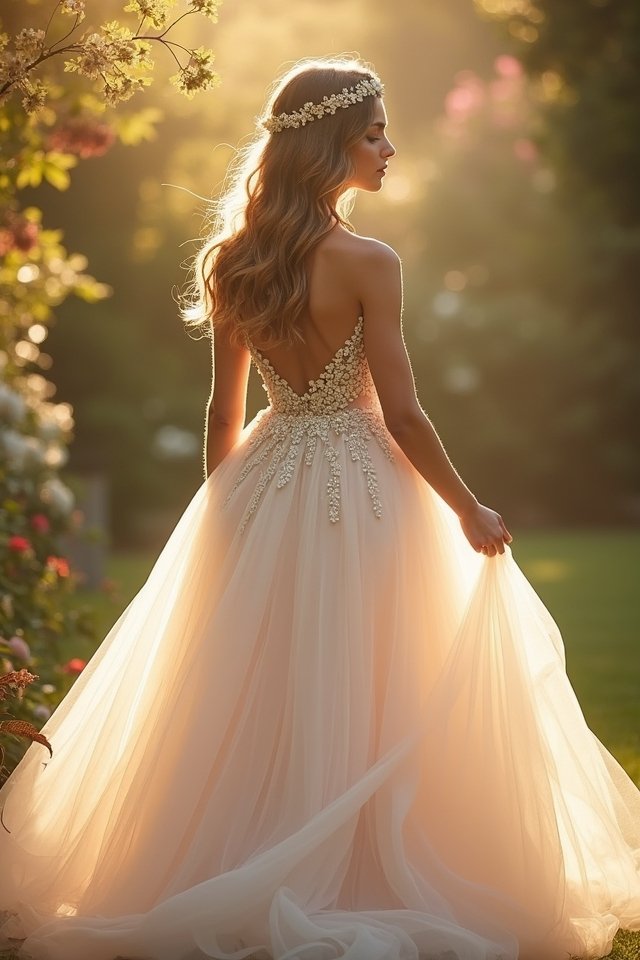 whimsical tulle floral gown