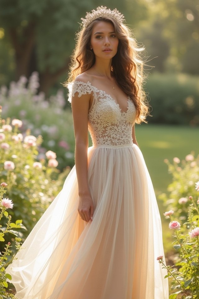 whimsical tulle tea length dress
