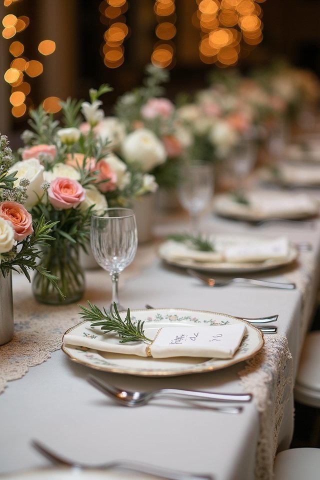 whimsical vintage table arrangements