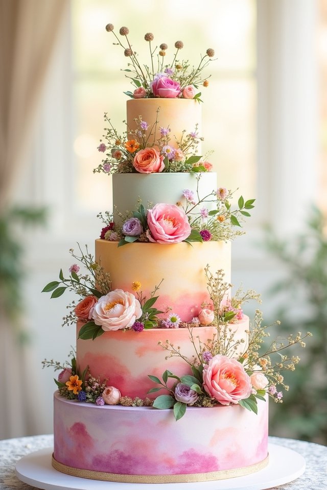 whimsical watercolor cake designs