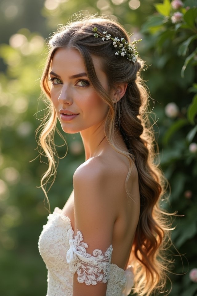 whimsical waterfall braid style