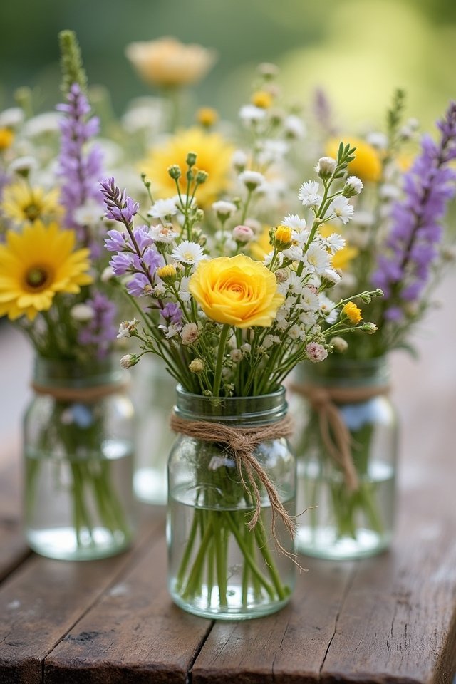 whimsical wildflower centerpieces delight