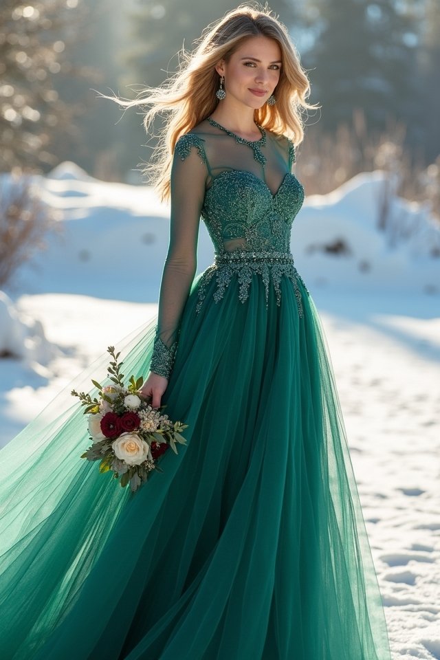 whimsical winter a line dress