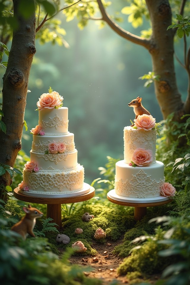 whimsical woodland wedding cake