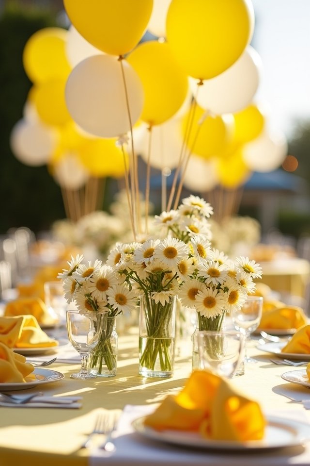 whimsical yellow and white bouquets