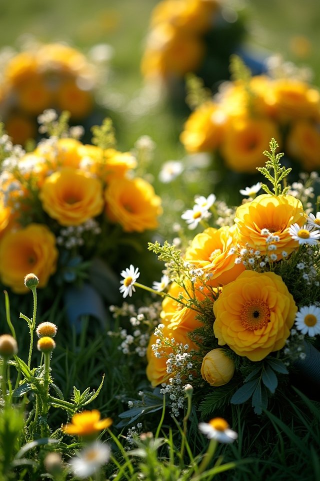 whimsical yellow green bouquet