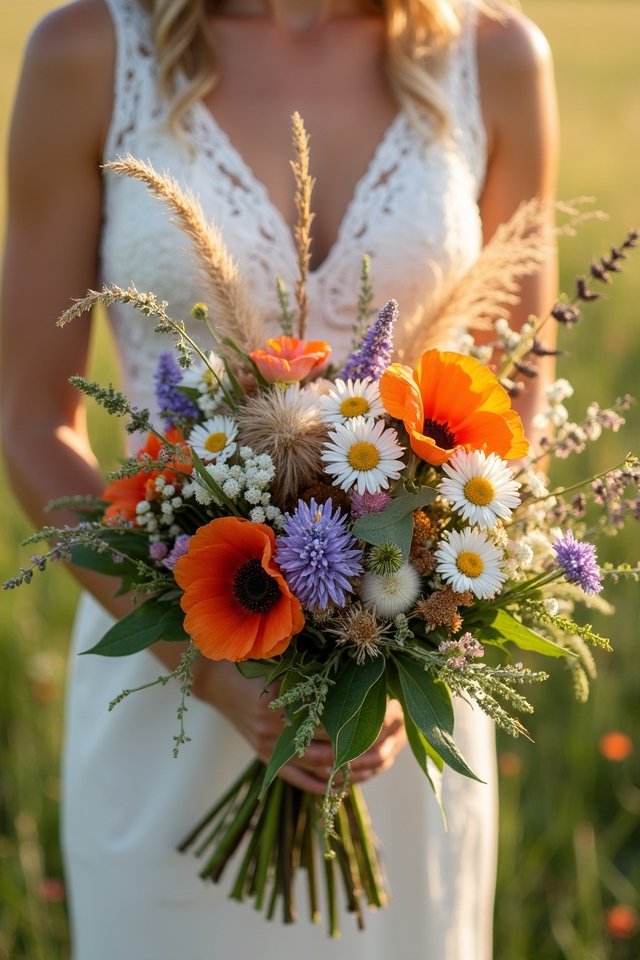 wildflower bouquet with charm
