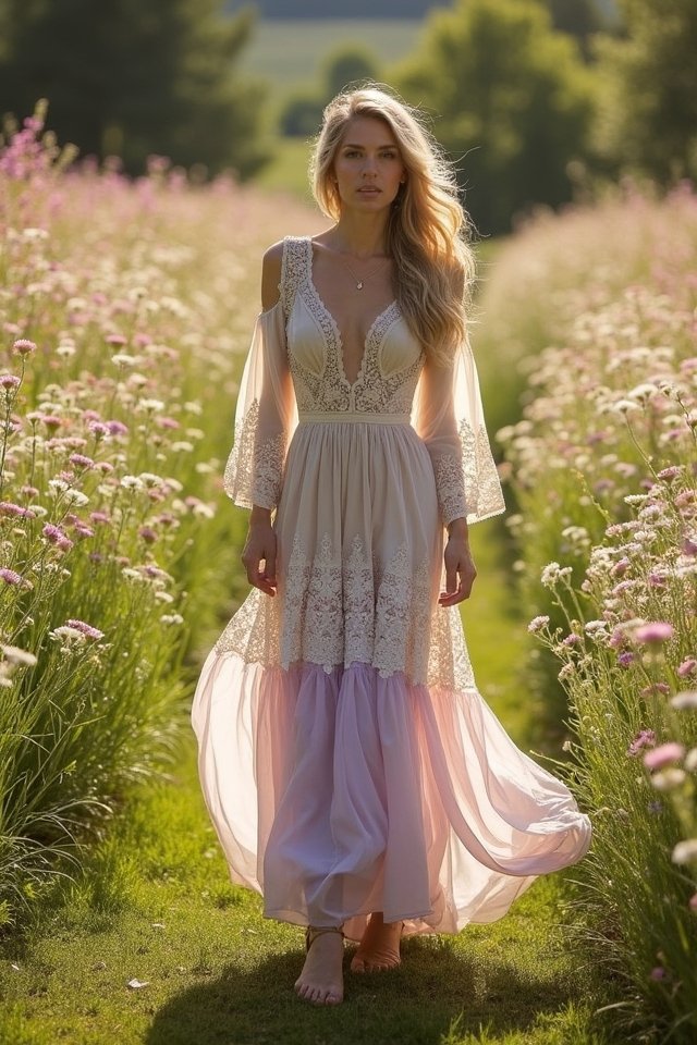 wildflower inspired wedding gown elegance
