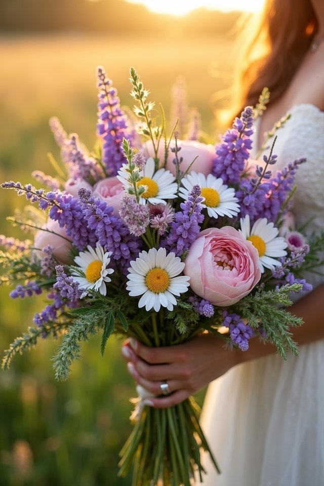wildflower lavender bouquet beauty