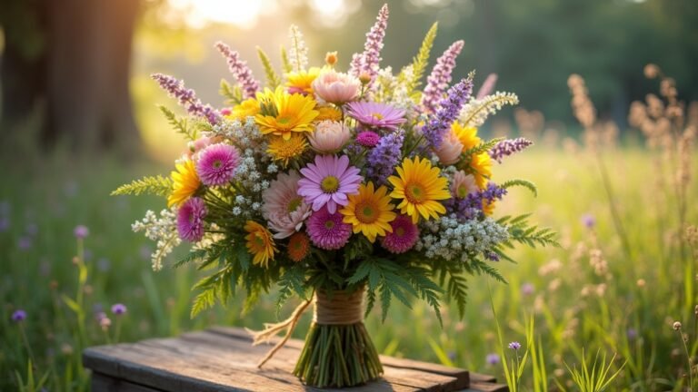 wildflower themed wedding bouquets