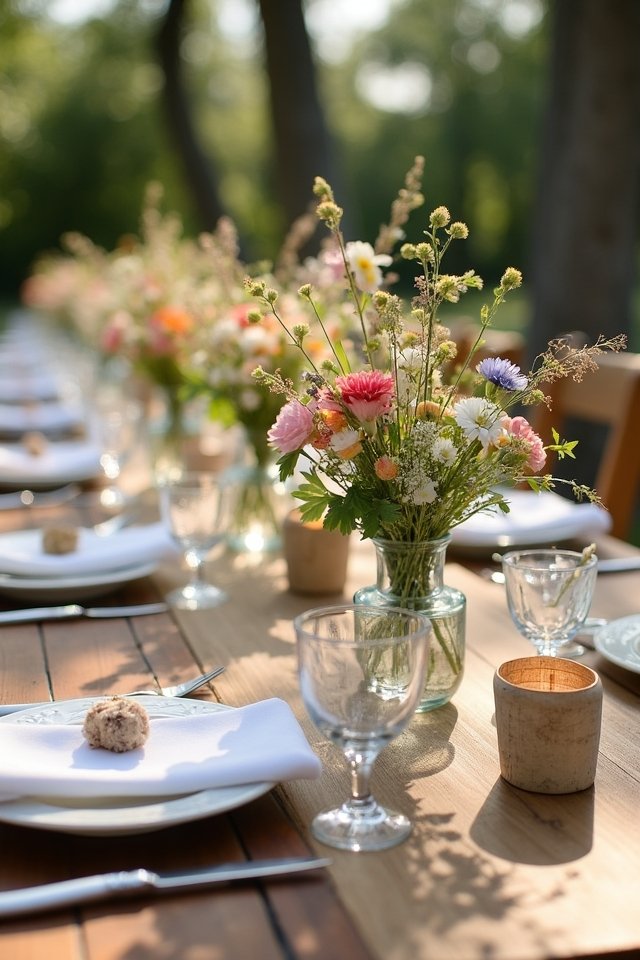 wildflower wooden table centerpiece