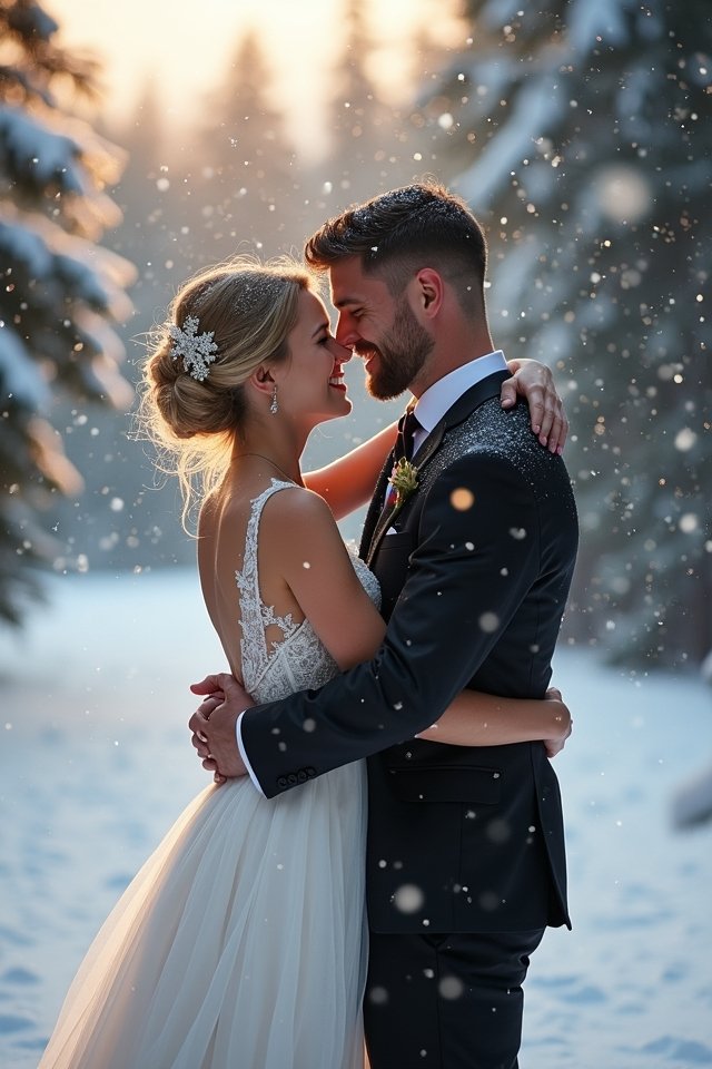 winter romance in snow