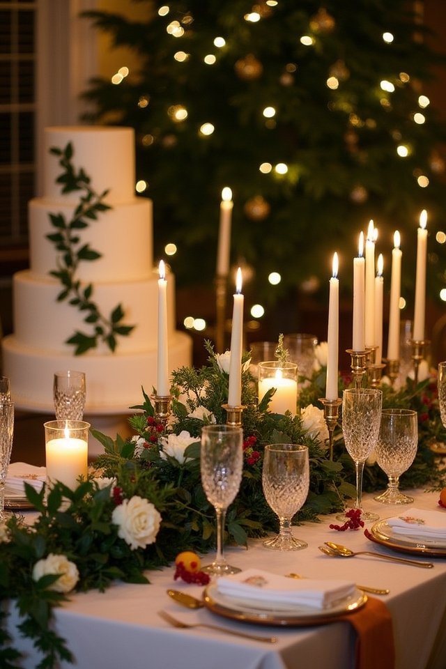 winter wedding floral accents
