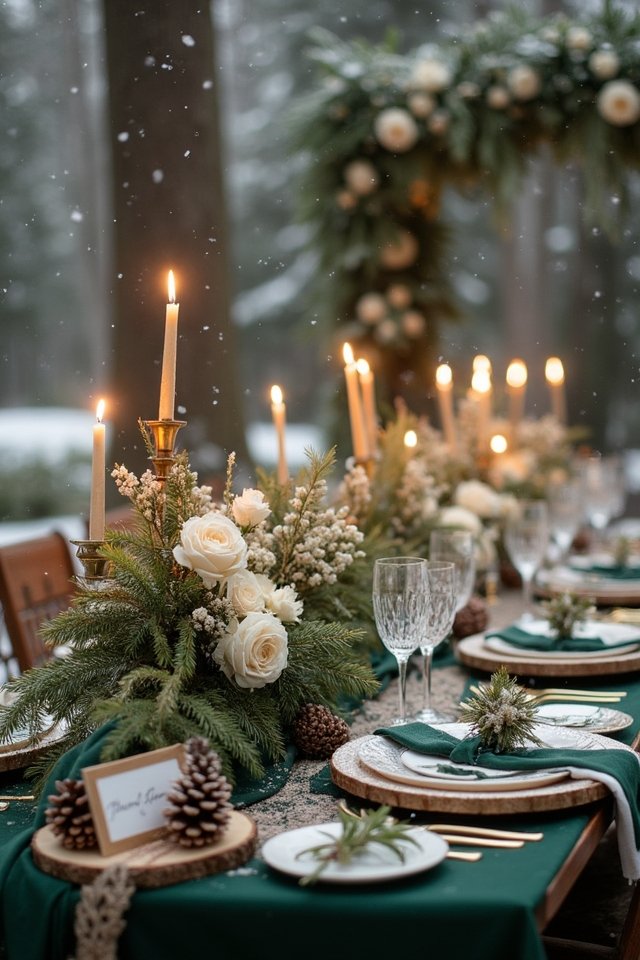 winter woodland wedding decor