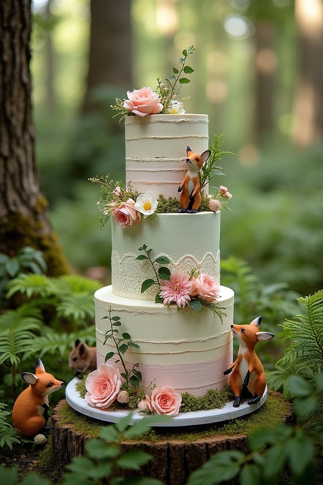 woodland creatures themed cakes