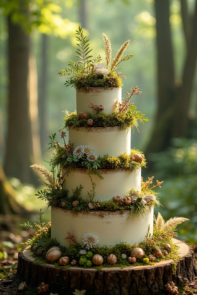 woodland inspired earthy wedding cake