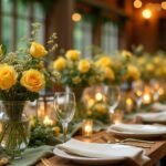 yellow and sage green wedding