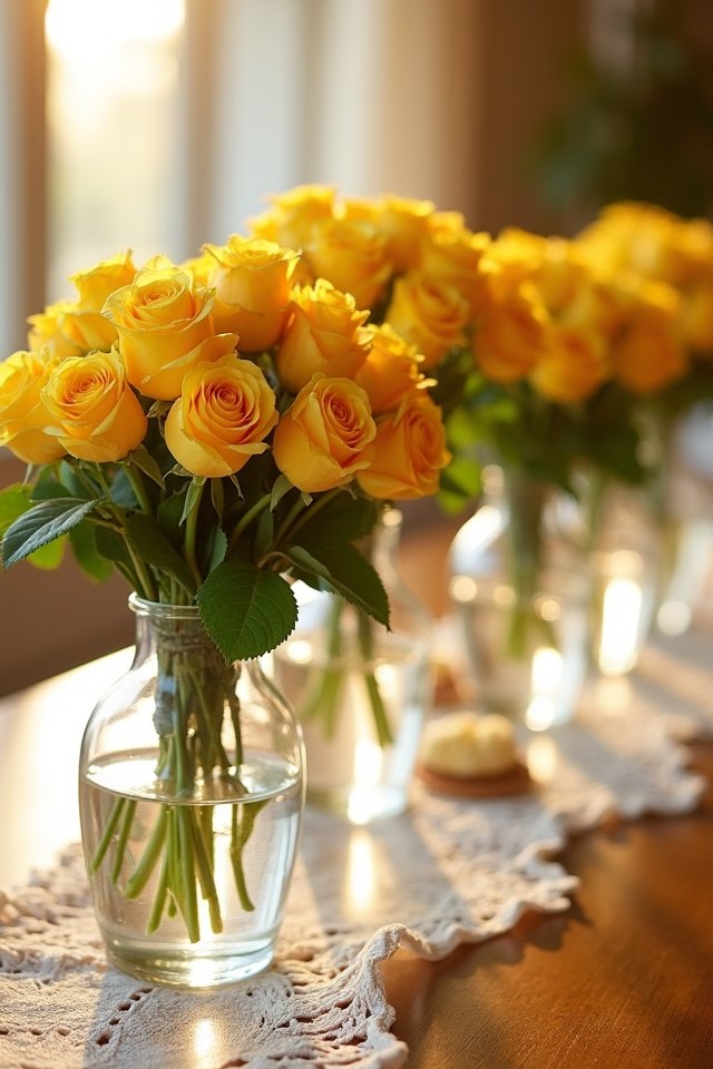 yellow roses wedding decor
